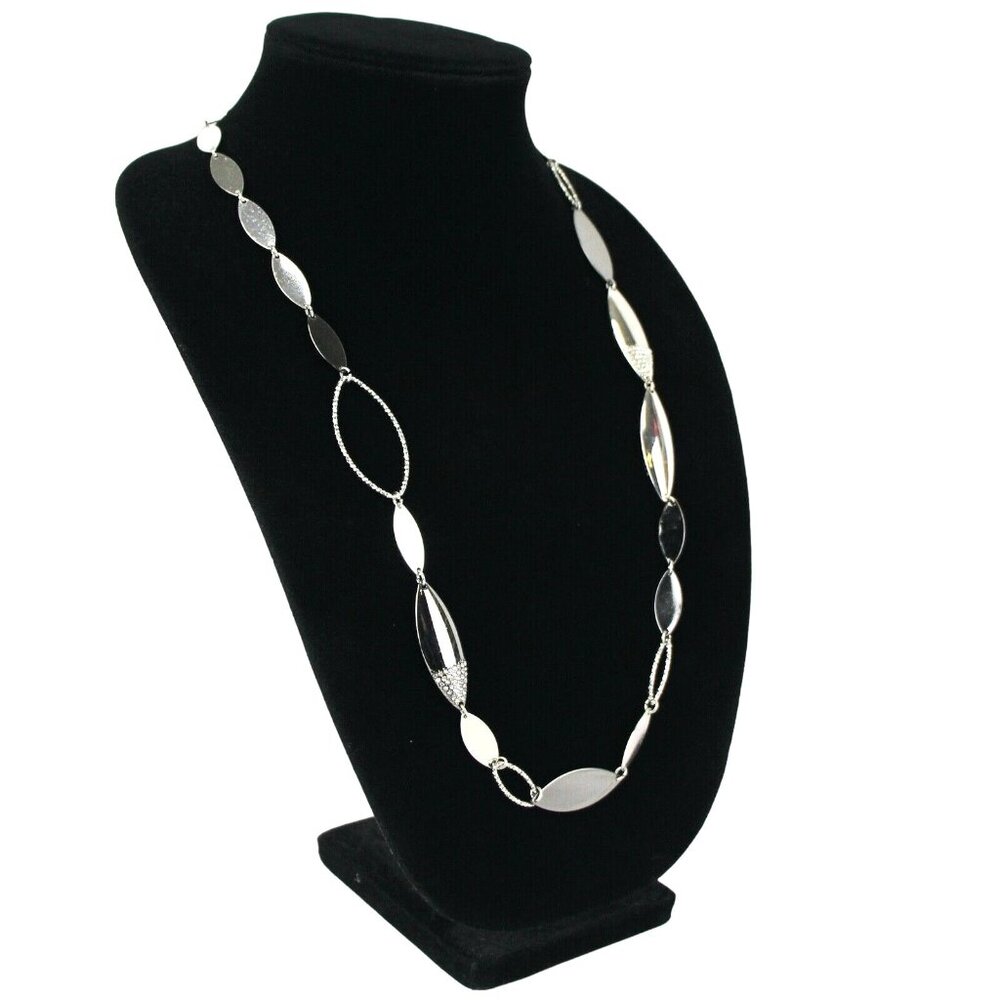 Simply Vera by Vera Wang Necklace Long Silver-tone with Clear Crystals Accents